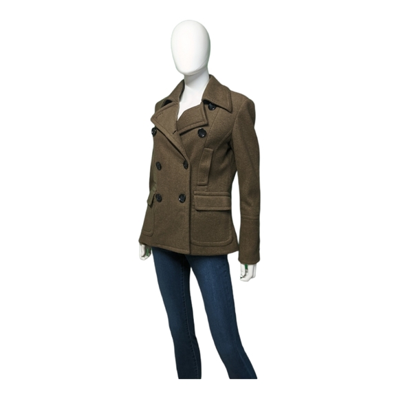 MICHAEL Michael Kors Collared Peacoat Olive Green M - Picture 6 of 13